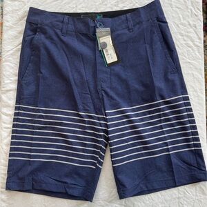 Men's Navy Striped Performance Shorts